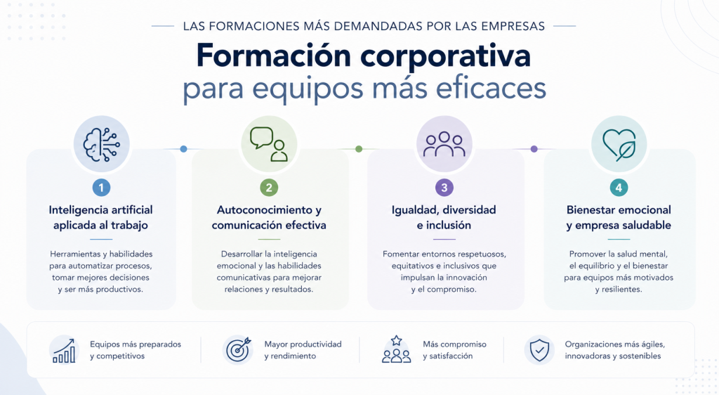Formaciones más demandadas por las empresas para mejorar equipos